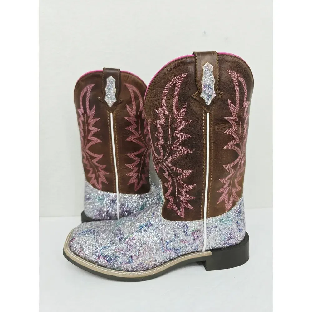Smoky Mountain Girl's Glitter Western Boots Pink 5.5